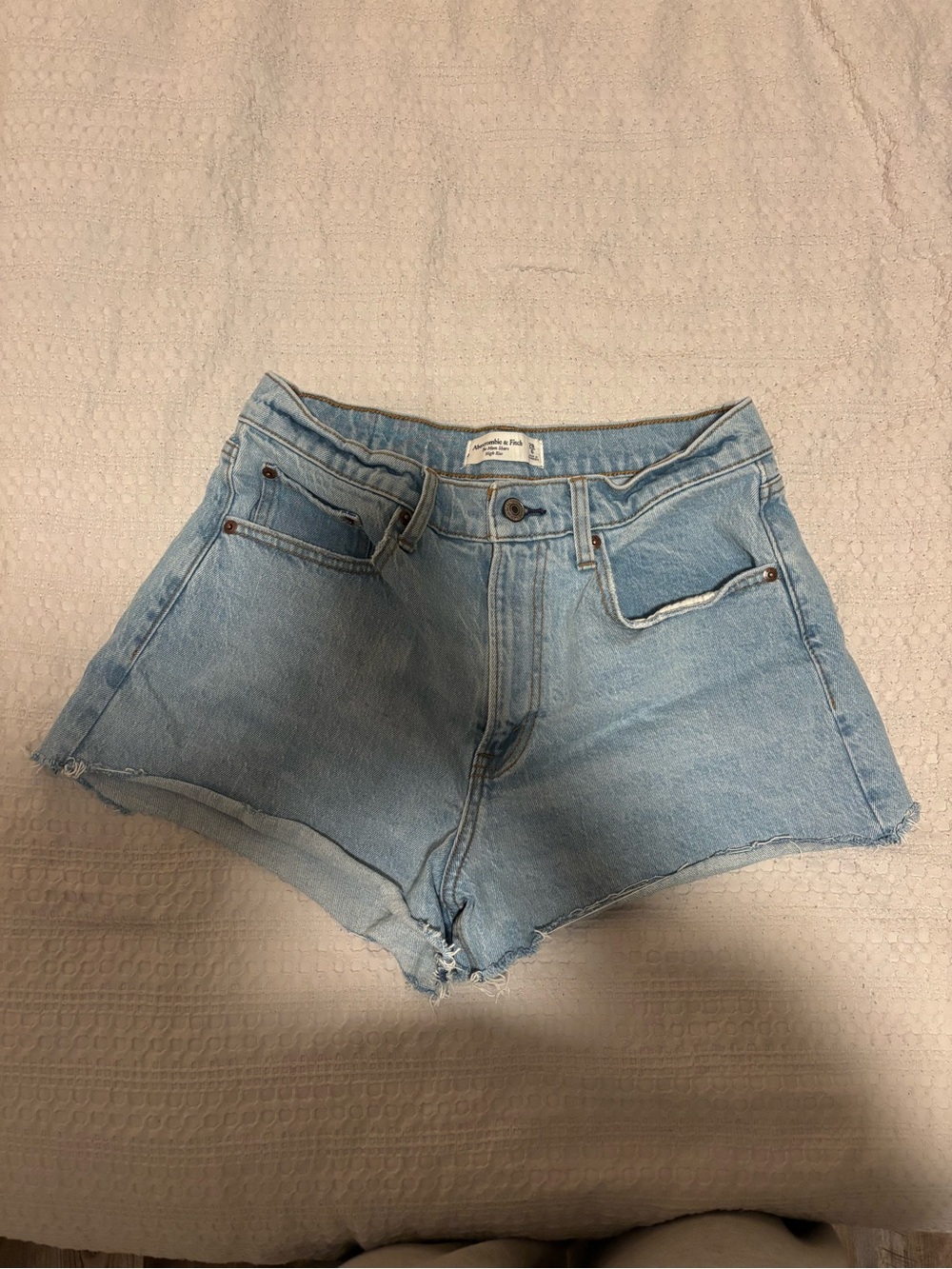 Abercrombie & Fitch Light Blue High-Rise Mom Short